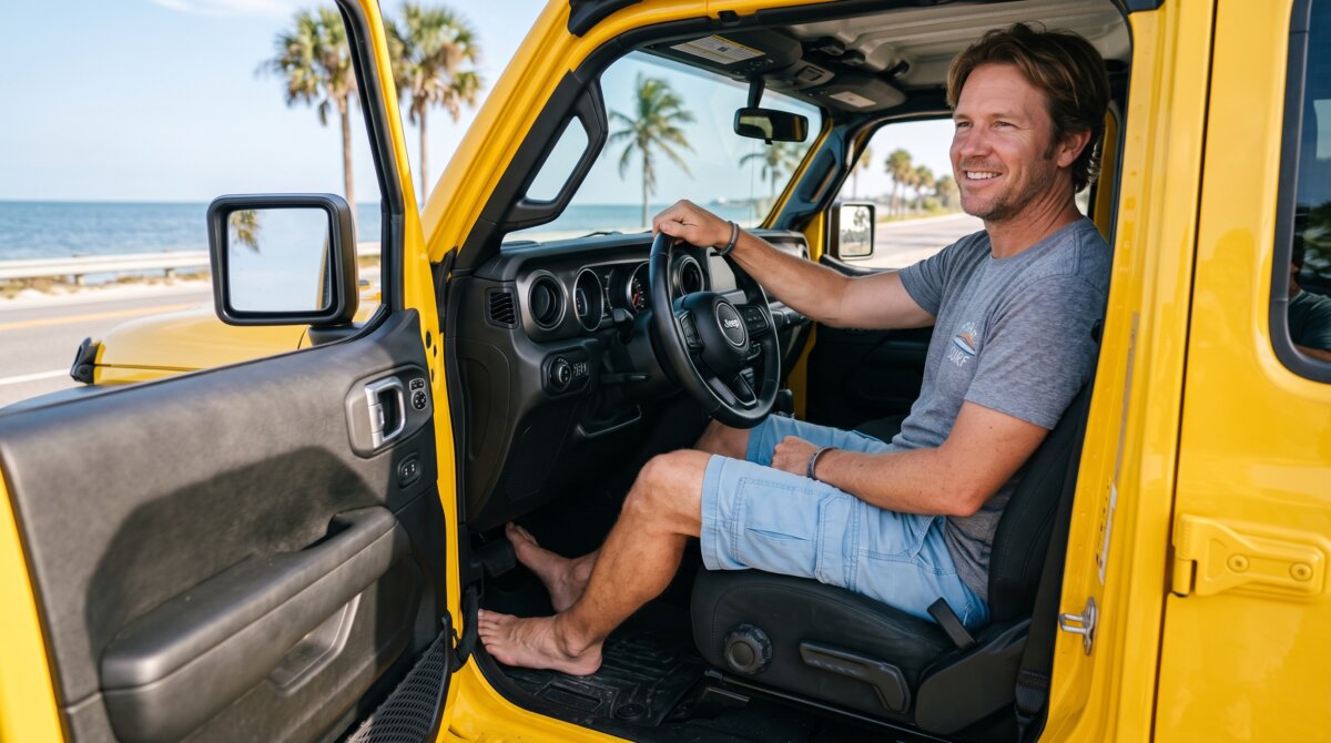 jeep amarillo is driving barefoot illegal in Florida traffic laws